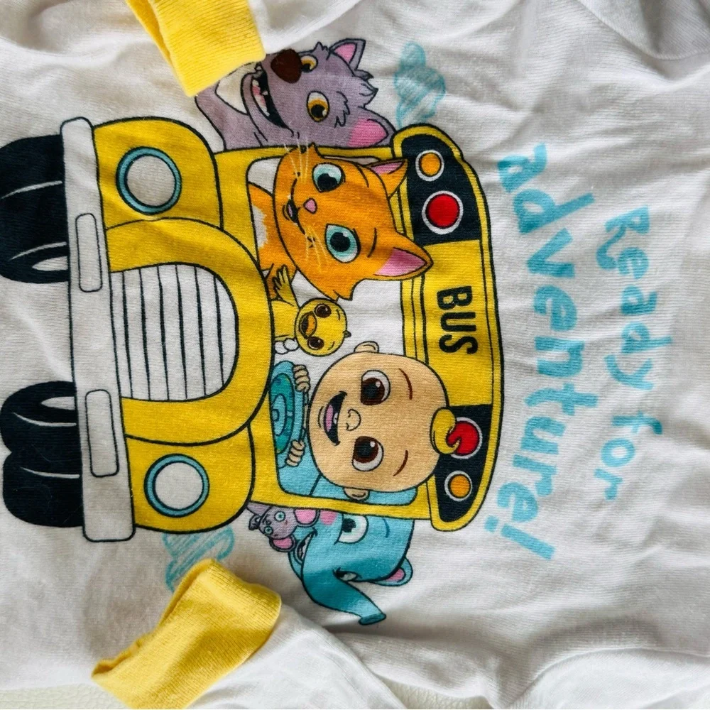 Cocomelon 4 pc pajama set with JJ and school bus 2T GUC
